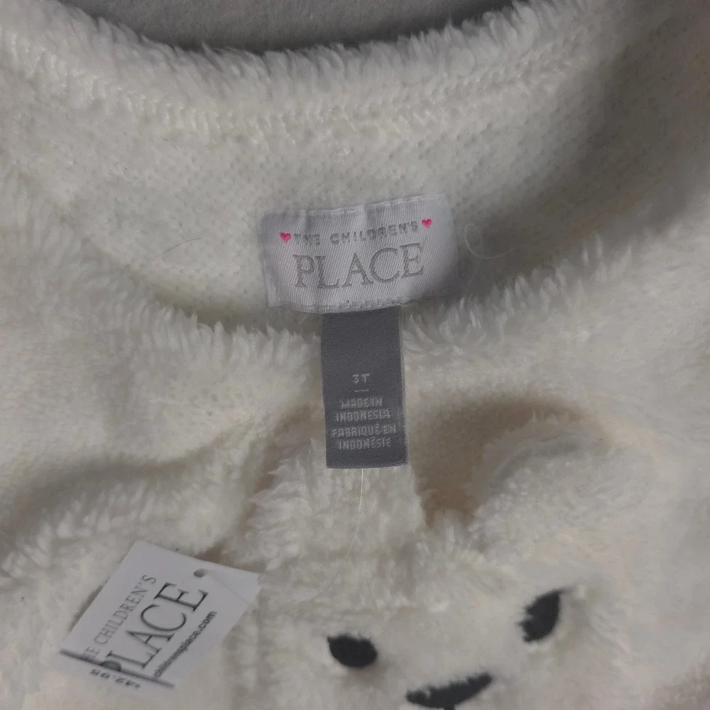 The Children's Place Girls Sleeveless Polar Bear Faux‎ Fur Dress Size 3T NWT